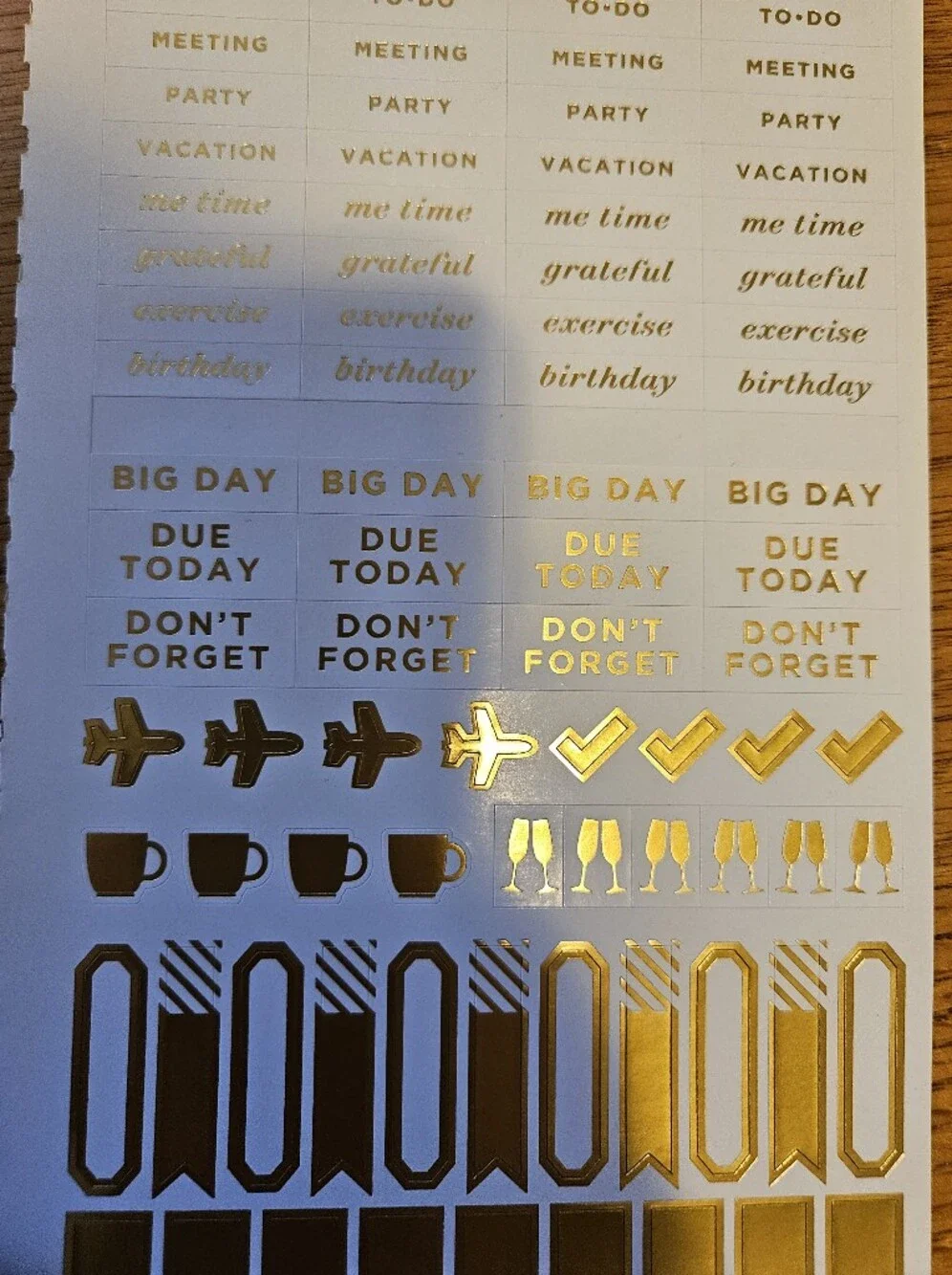Gold Foil Planner Stickers